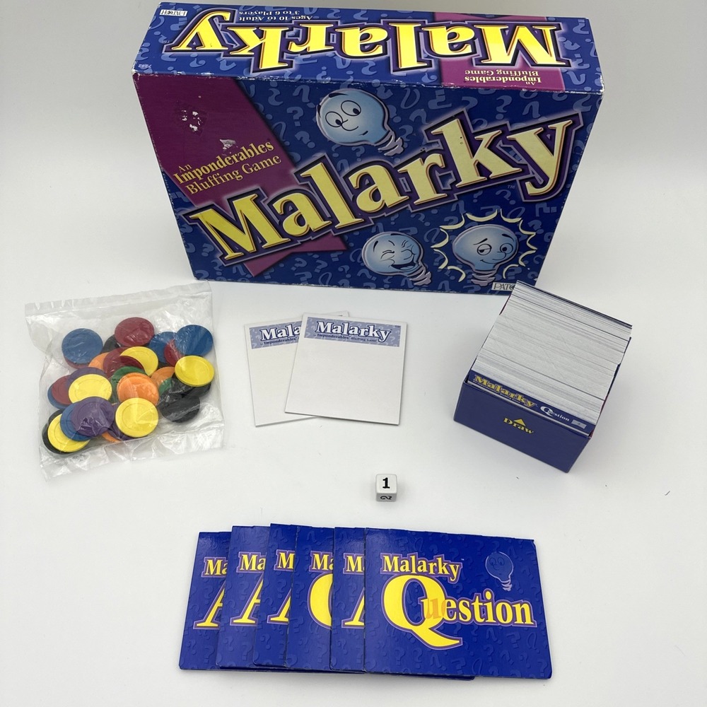 Malarky An Imponderables Bluffing Party Game Patch Products Missing Rules Sheet